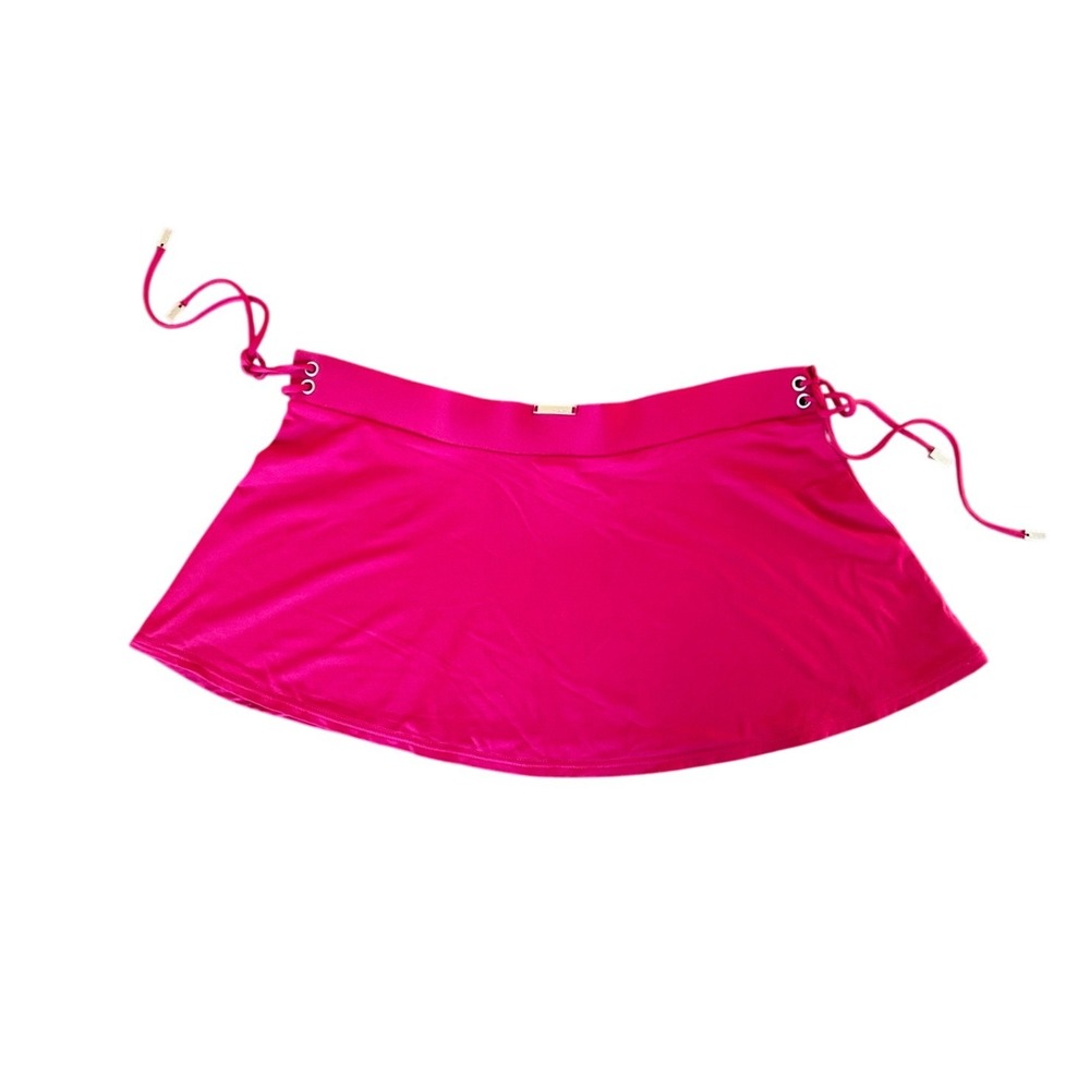 Calvin Klein Women Hot Pink Swim Skirt Side Ties Coverup Bottom Fuchsia Mini L